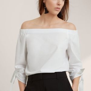 NWT Babaton - White Malik Blouse Size S